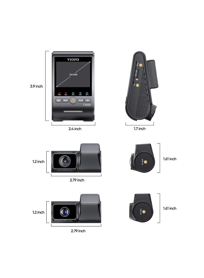 Viofo A329T 3 Channel 4K Dash Cam for Cars – Sony STARVIS 2, Night Vision Car Camera, Front, Telephoto & Rear Recorder, GPS, Wi-Fi 6, Parking Mode Dash Camera - Image 5